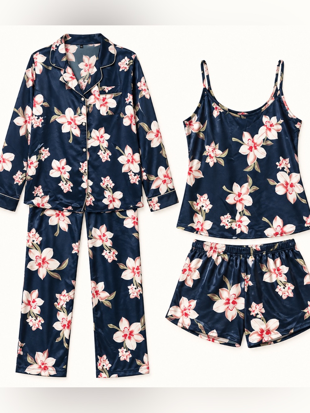 GOSO 7-Piece Navy Floral Pajama Bundle XXL NWOT